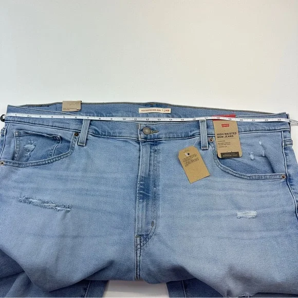 Levi’s High Waisted Distressed Mom Jeans Size 24W plus NWT - Picture 8 of 16
